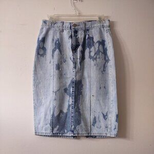 Distressed GAP Jean Pencil Skirt, Reverse Tie Dye, Size 6